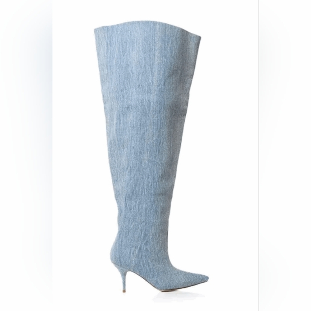AZALEA WANG "GENES OF A COVERGIRL" Denim Over the Knee Women's Boots (BRAND NEW!